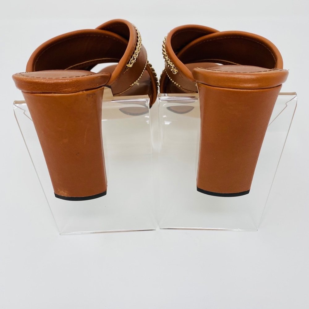BCBGeneration Wabbi Cognac Block Heel Slide Sandals | Size 7M | NIB - Picture 4 of 6